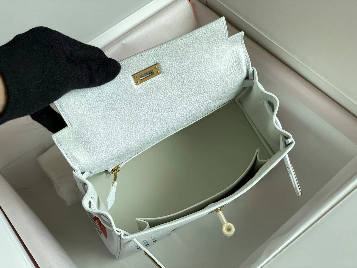 BIRKIN 25 BAG IN WHITE CALFSKIN WITH COLORFUL STICKER (MADE-TO-ODER)