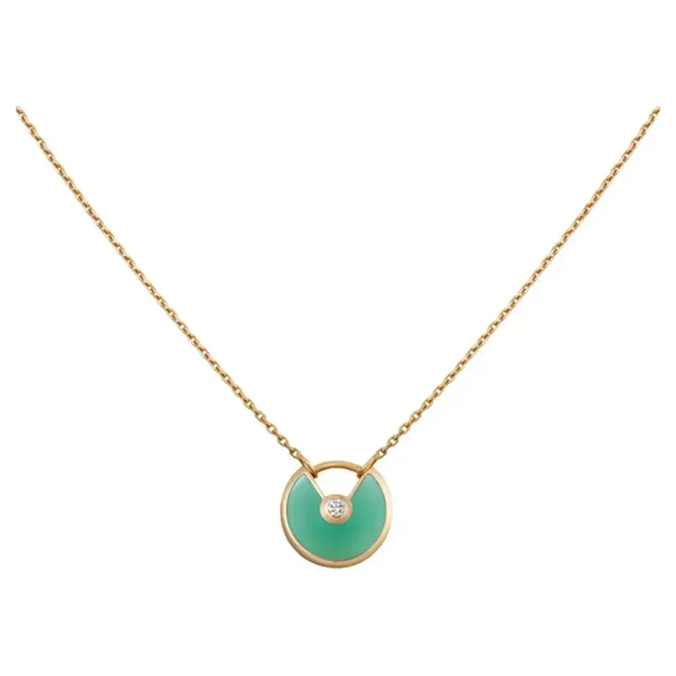 [Liorra]AMULETTE GOLD MALACHITE NECKLACE