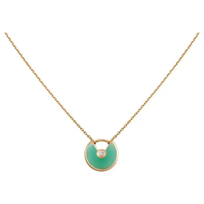 [Liorra]AMULETTE GOLD MALACHITE NECKLACE