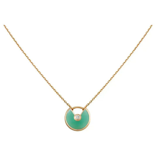 [Liorra]AMULETTE GOLD MALACHITE NECKLACE