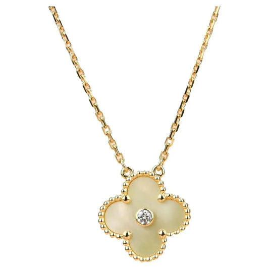 [Liorra]CLOVER 15MM DIAMOND GOLD MOTHER OF PEARL NECKLACE