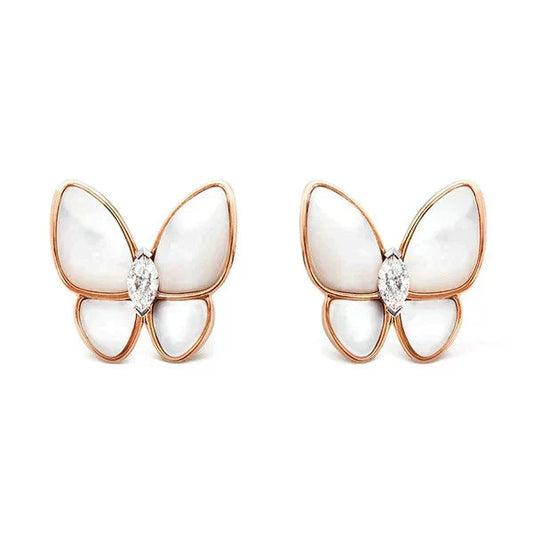 [Liorra]BUTTERFLY MOP DIAMOND EARRINGS