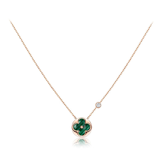 [Liorra]SUN PEDANT PINK GOLD 1 DIAMOND NECKLACE