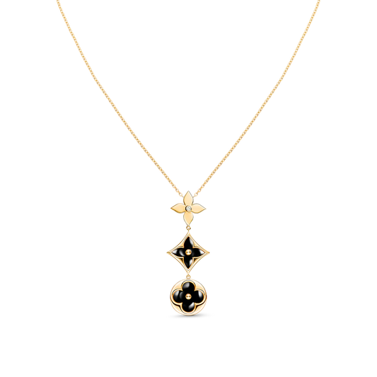 [Liorra]STAR AND SUN ONYX PINK GOLD NECKLACE