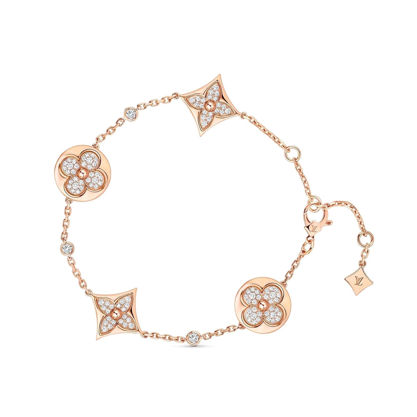 [Liorra]STAR AND SUN 4 MOTIFS GOLD DIAMONDS BRACELET