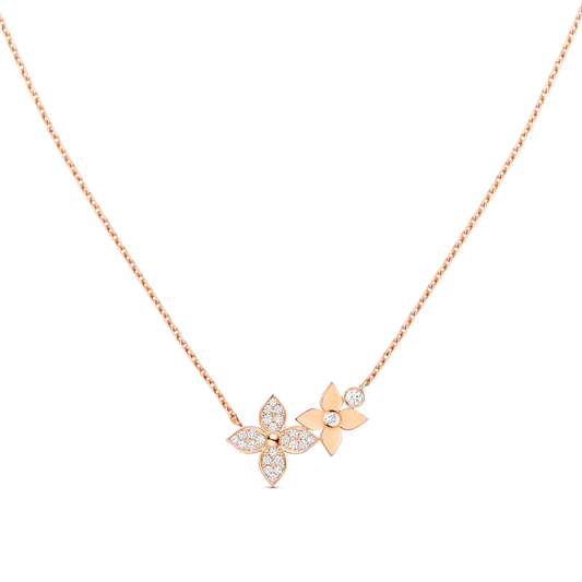 [Liorra]STAR BLOSSOM NECKLACE PINK GOLD DIAMONDS