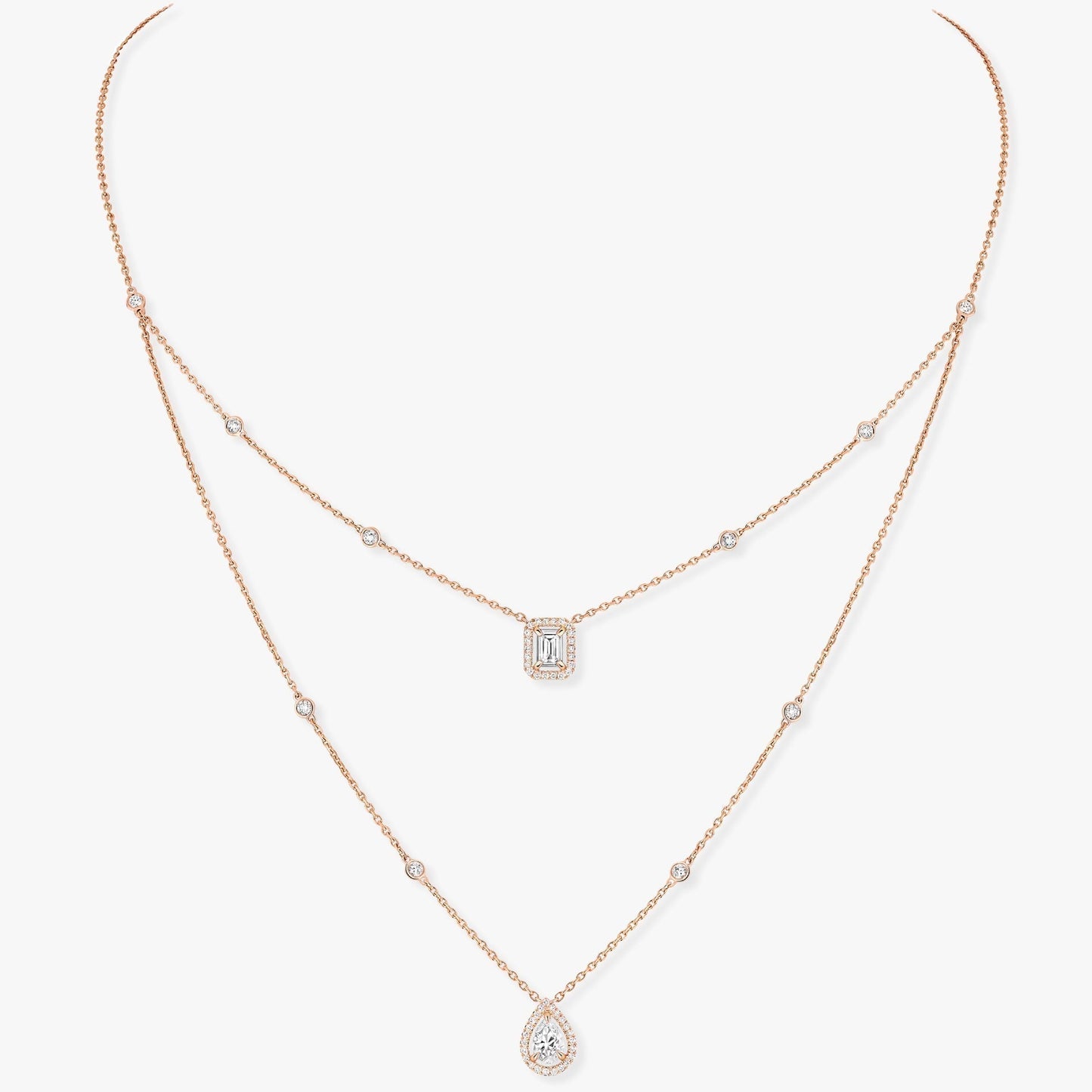 [Liorra]MY TWIN 2 ROW DIAMOND NECKLACE