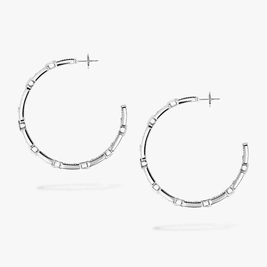 [[Liorra]Move Link Diamond Hoop Earrings