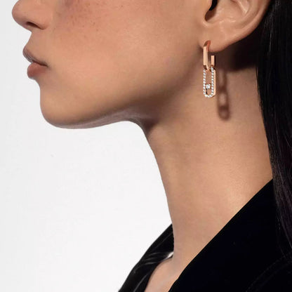 [Liorra]Move Link Diamond Earrings