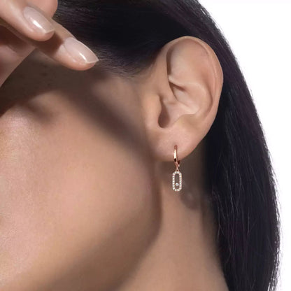 [Liorra]Move Uno Single Diamond Hoop Earring