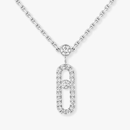[Liorra]2 Rows Rose Gold Diamond Pave_ Necklace Move Uno