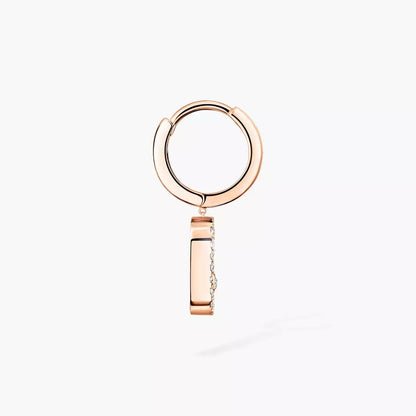 [Liorra]Move Uno Single Diamond Hoop Earring