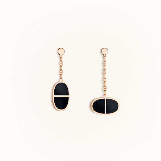 [Liorra]CHAINE VERSO BLACK CERAMIC EARRINGS