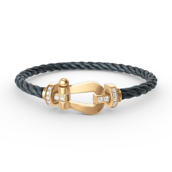 [Liorra]FORCE LARGE HORSESHOE HALF DIAMOND BRACELET GOLD