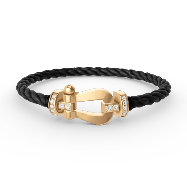 [Liorra]FORCE LARGE HORSESHOE HALF DIAMOND BRACELET GOLD