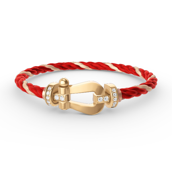 [Liorra]FORCE LARGE HORSESHOE HALF DIAMOND BRACELET GOLD