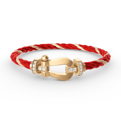 [Liorra]FORCE LARGE HORSESHOE HALF DIAMOND BRACELET GOLD
