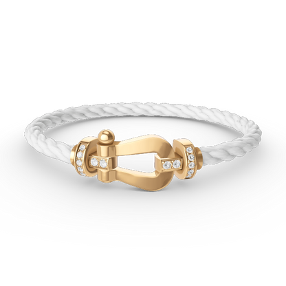 [Liorra]FORCE LARGE HORSESHOE HALF DIAMOND BRACELET GOLD