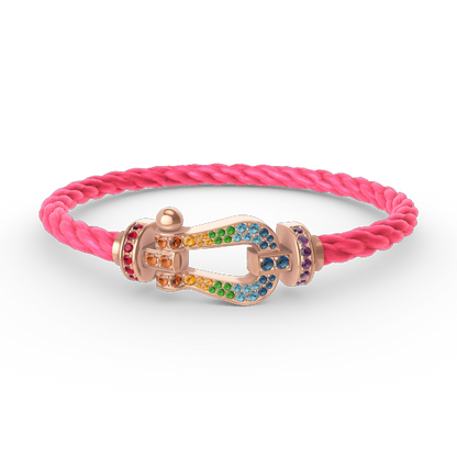 [Liorra]FORCE LARGE HORSESHOE  COLORED DIAMOND BRACELET Liorra GOLD