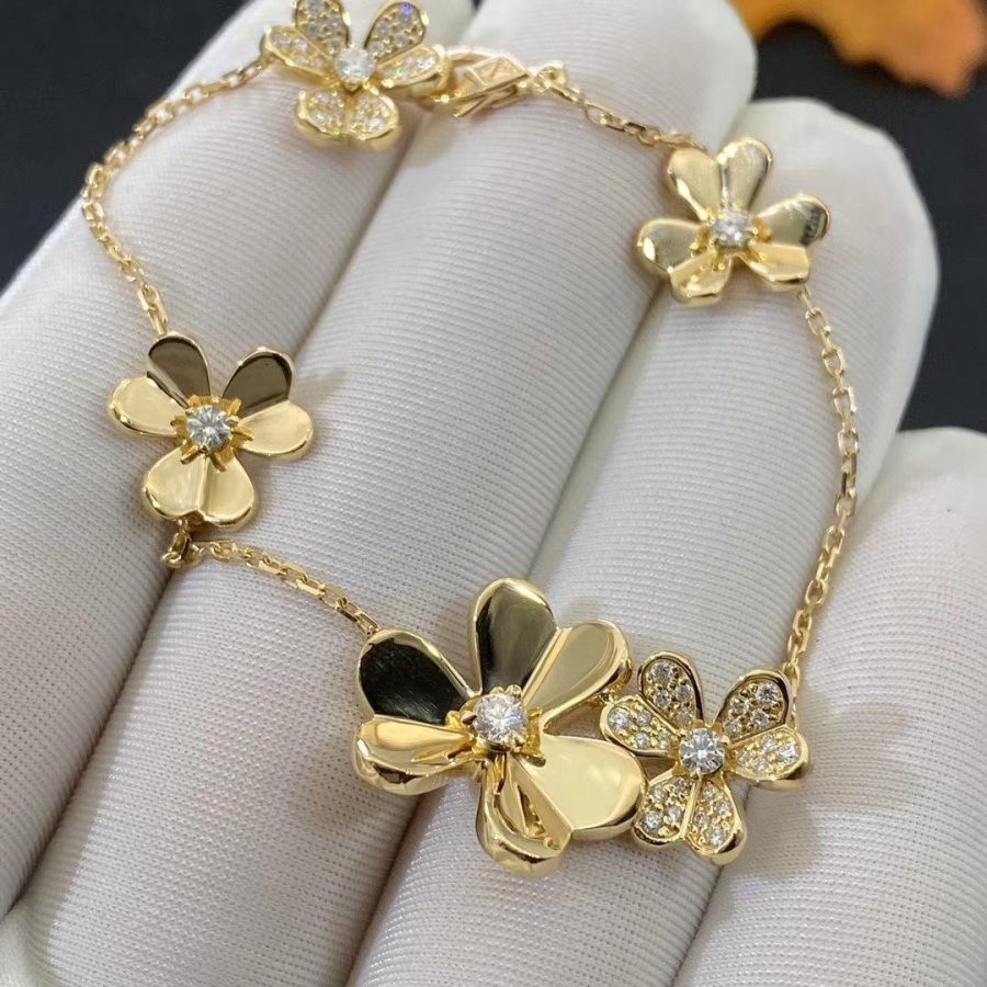 [Liorra]FRIVOLE GOLD 5 FLOWERS BRACELET