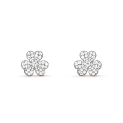 [Liorra]FRIVOLE SILVER FLOWER DIAMOND EARRINGS