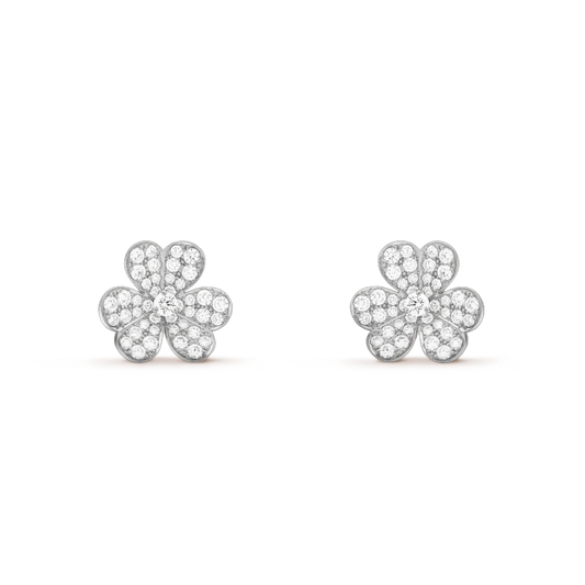 [Liorra]FRIVOLE SILVER FLOWER DIAMOND EARRINGS