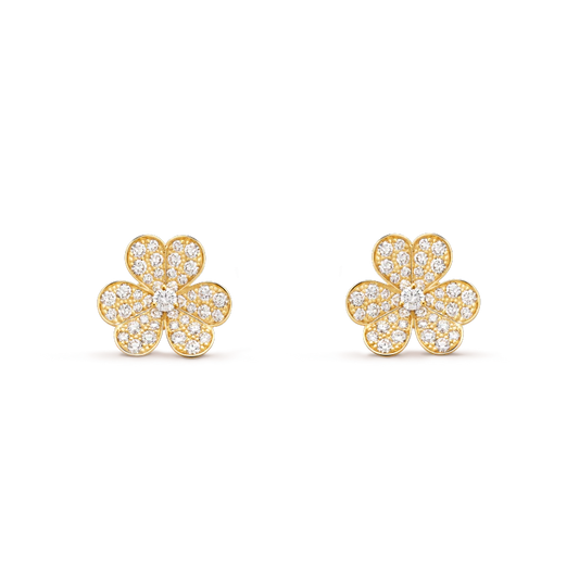 [Liorra]FRIVOLE GOLD FLOWER DIAMOND EARRINGS