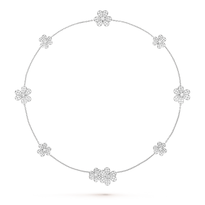 [Liorra]FRIVOLE SILVER 9 FLOWERS NECKLACE