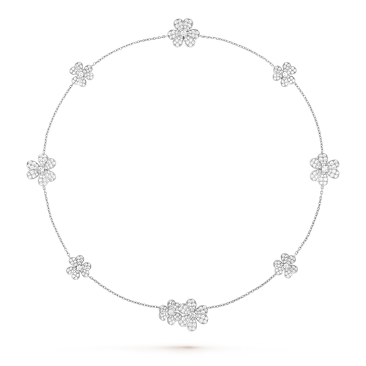 [Liorra]FRIVOLE SILVER 9 FLOWERS NECKLACE