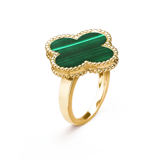 [Liorra]CLOVER MALACHITE RING