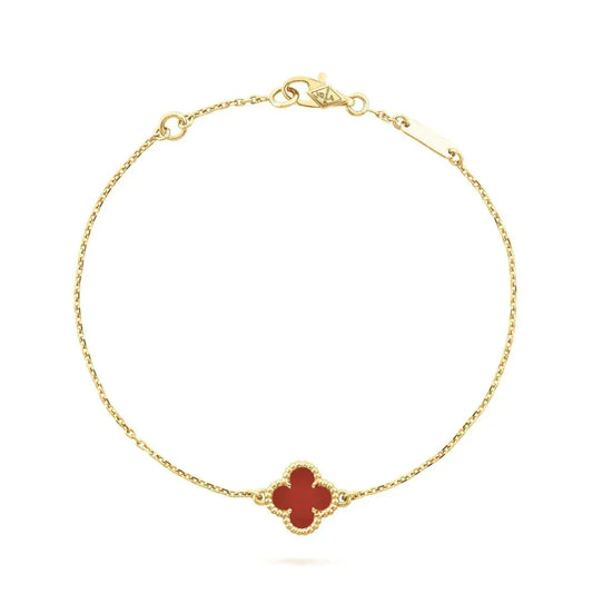 [Liorra]CLOVER  CARNELIAN SINGLE FLOWER BRACELET
