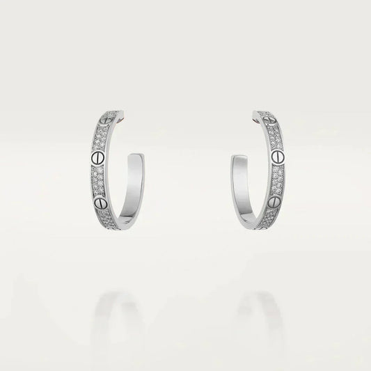 [Liorra]LOVE DIAMOND SILVER HOOP EARRINGS