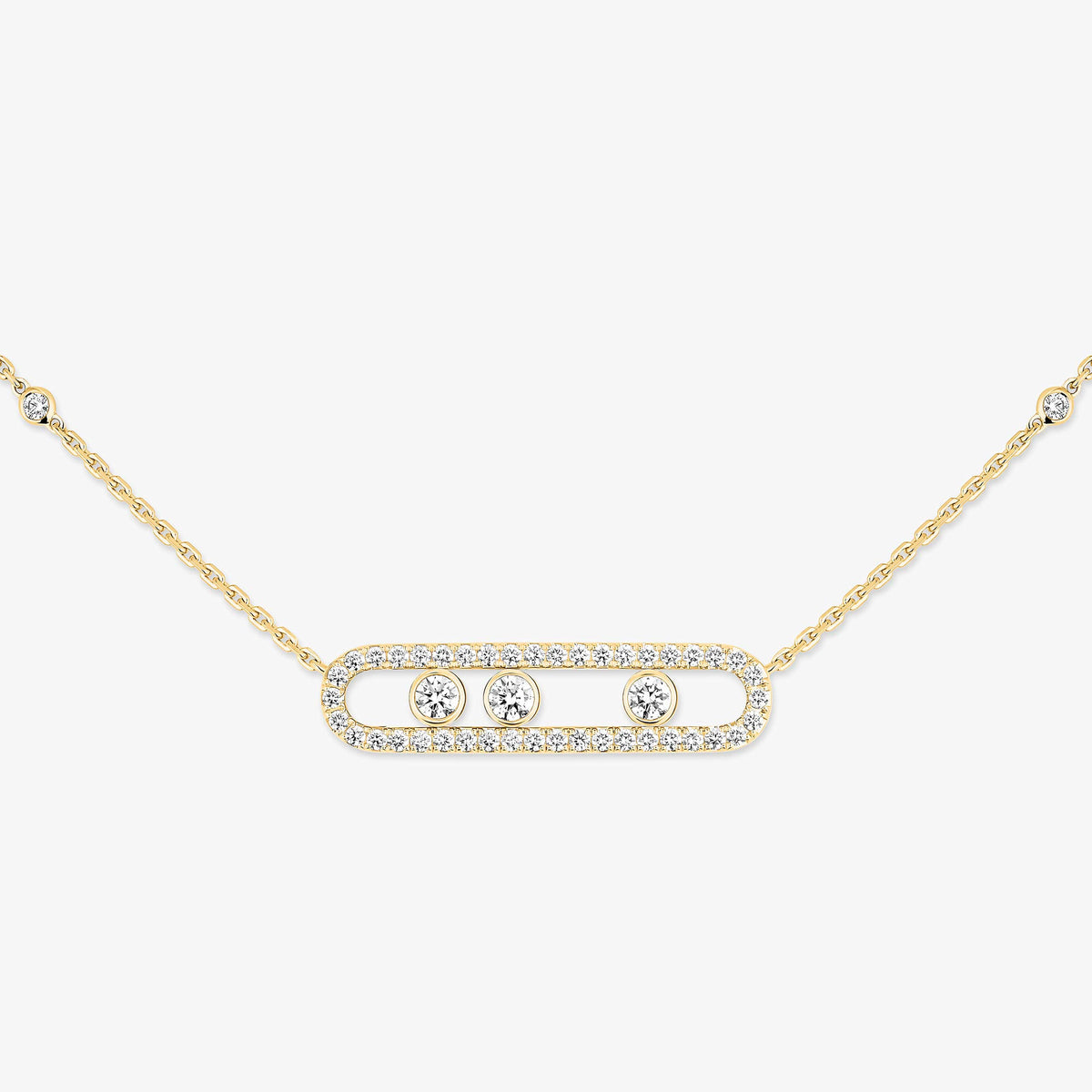 [Liorra] Move Pave_ Rose Gold Diamond Necklace