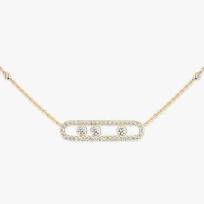 [Liorra] Move Pave_ Rose Gold Diamond Necklace
