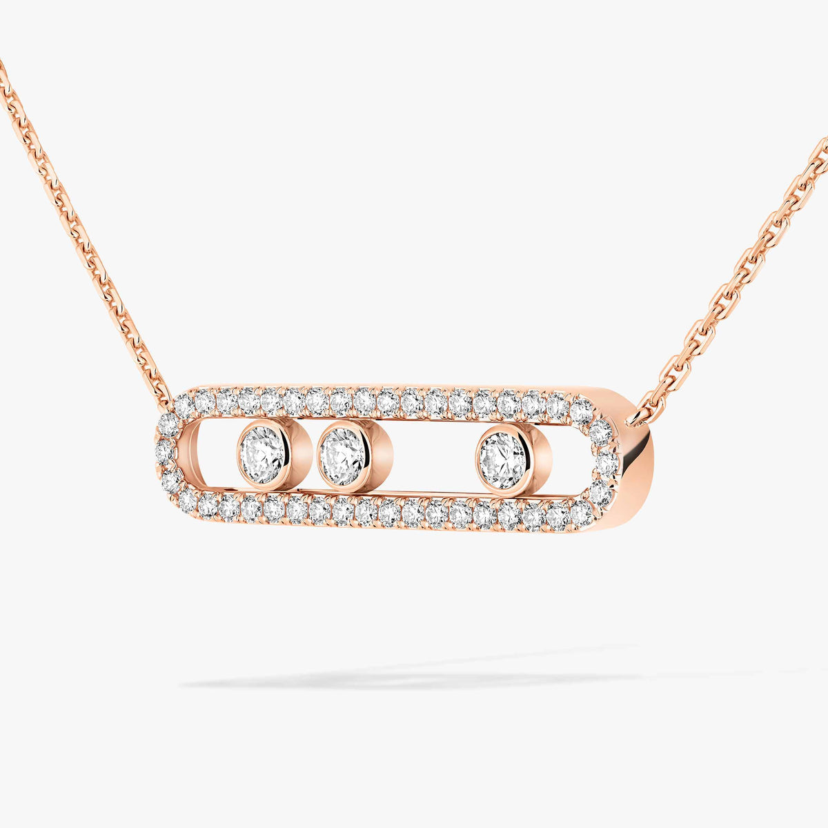 [Liorra] Move Pave_ Rose Gold Diamond Necklace