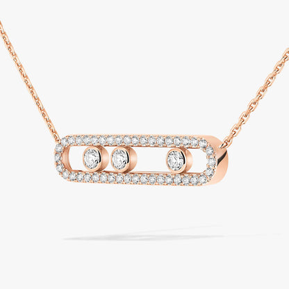 [Liorra] Move Pave_ Rose Gold Diamond Necklace
