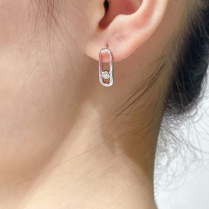 [Liorra]MOVE UNO SMALL 1 DIAMOND EARRINGS