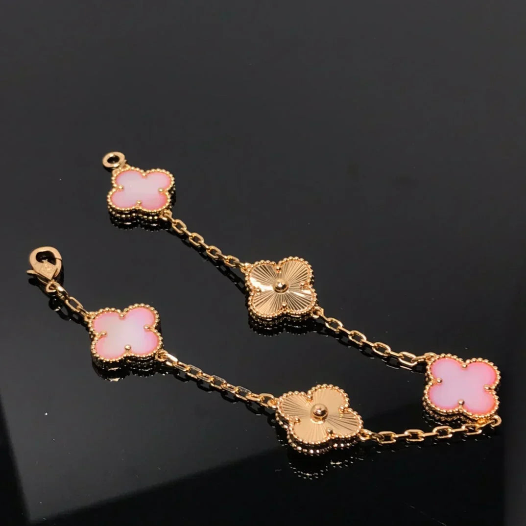 [Liorra] CLOVER 5 MOTIFS  PINK MOP BRACELET COLLECTION