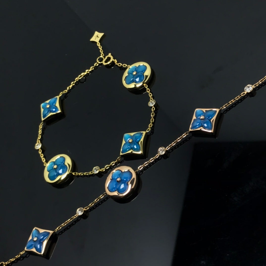 [Liorra]STAR AND SUN 4 MOTIF BLUE BRACELET