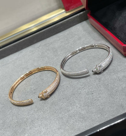 [Liorra]PANTHERE FULL DIAMOND OPEN BRACELET