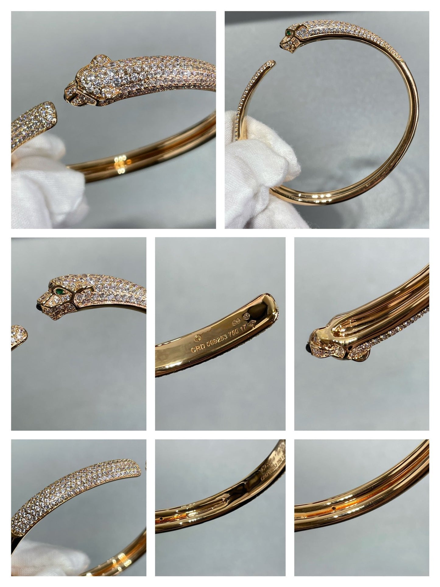 [Liorra]PANTHERE FULL DIAMOND OPEN BRACELET