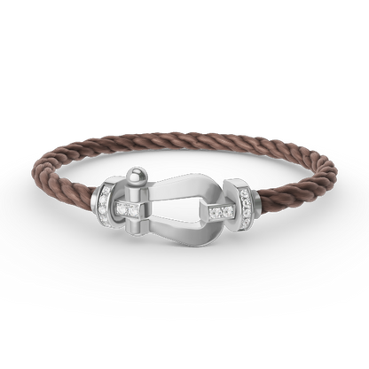 [Liorra]FORCE LARGE HORSESHOE HALF DIAMOND BRACELET SILVER