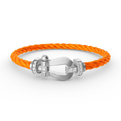 [Liorra]FORCE LARGE HORSESHOE HALF DIAMOND BRACELET SILVER