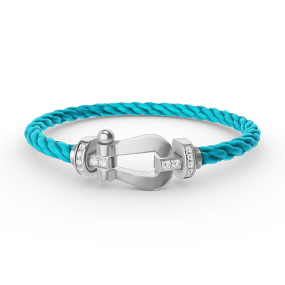 [Liorra]FORCE LARGE HORSESHOE HALF DIAMOND BRACELET SILVER