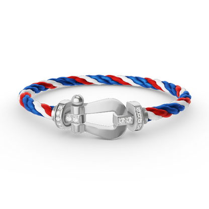 [Liorra]FORCE LARGE HORSESHOE HALF DIAMOND BRACELET SILVER