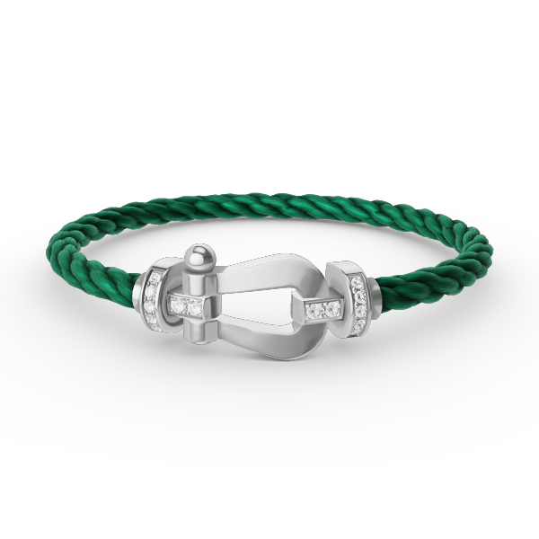 [Liorra]FORCE LARGE HORSESHOE HALF DIAMOND BRACELET SILVER