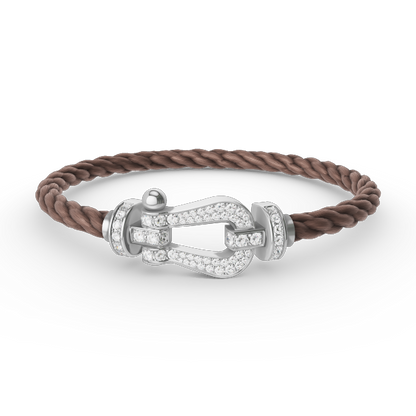 [Liorra]FORCE LARGE HORSESHOE FULL DIAMOND BRACELET SILVER