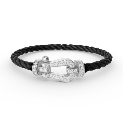 [Liorra]FORCE LARGE HORSESHOE FULL DIAMOND BRACELET SILVER